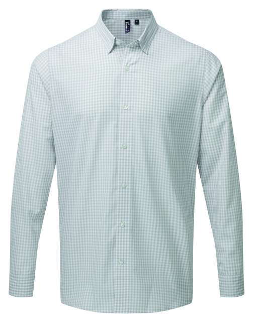 Premier 'maxton' Check Men's Long Sleeve Shirt - šedá