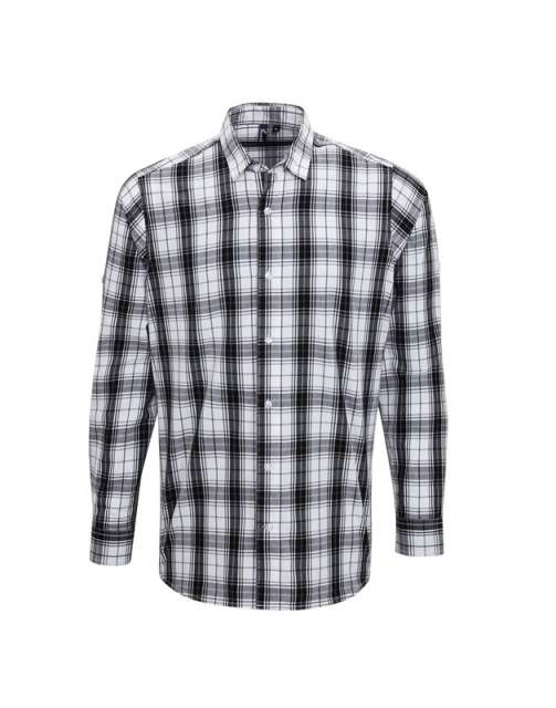 Premier 'ginmill' Check - Men's Long Sleeve Cotton Shirt - schwarz