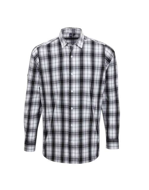 Premier 'ginmill' Check - Men's Long Sleeve Cotton Shirt - čierna