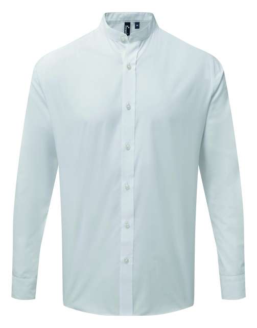 Premier Banded Collar 'grandad' Long Sleeve Shirt - Premier Banded Collar 'grandad' Long Sleeve Shirt - 