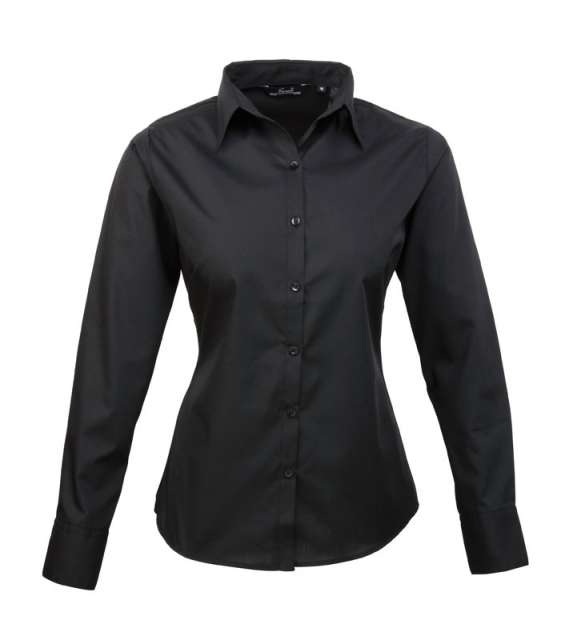 Premier Women's Long Sleeve Poplin Blouse - schwarz