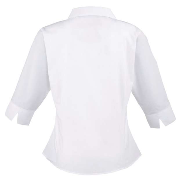 Premier Women's Poplin 3/4 Sleeve Blouse - Premier Women's Poplin 3/4 Sleeve Blouse - White