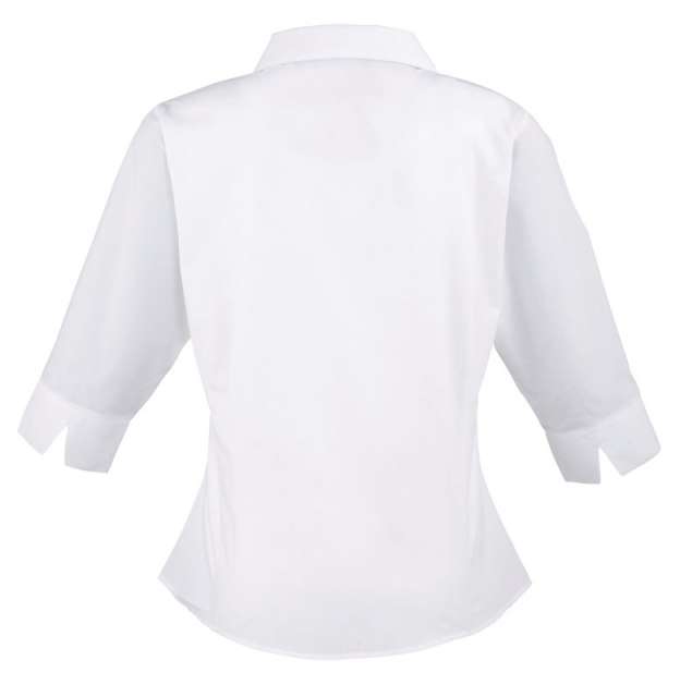 Premier Women's Poplin 3/4 Sleeve Blouse - bílá