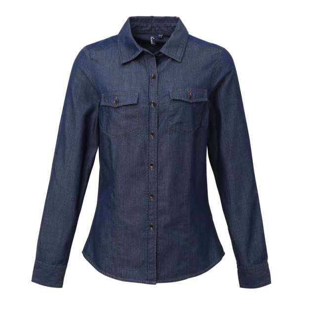 Premier Women's Jeans Stitch Denim Shirt - Premier Women's Jeans Stitch Denim Shirt - Navy