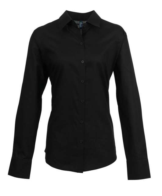 Premier Women's Long Sleeve Signature Oxford Blouse - schwarz