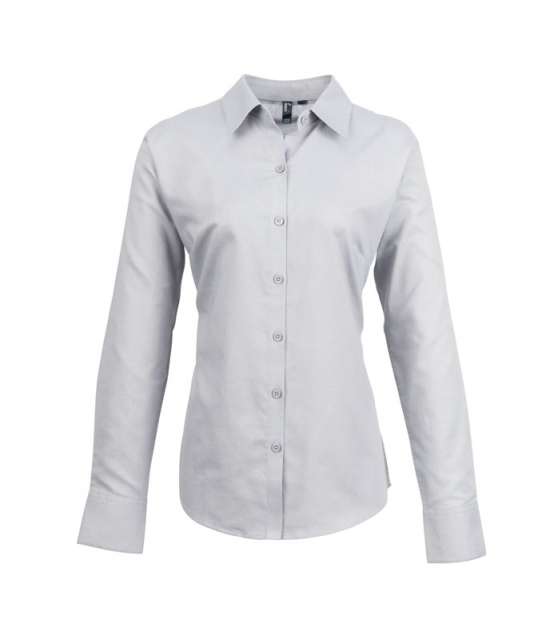 Premier Women's Long Sleeve Signature Oxford Blouse - Grau