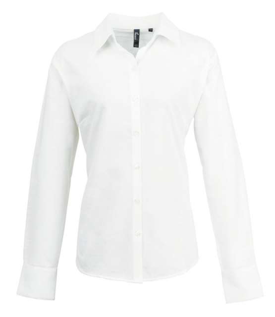 Premier Women's Long Sleeve Signature Oxford Blouse - bílá