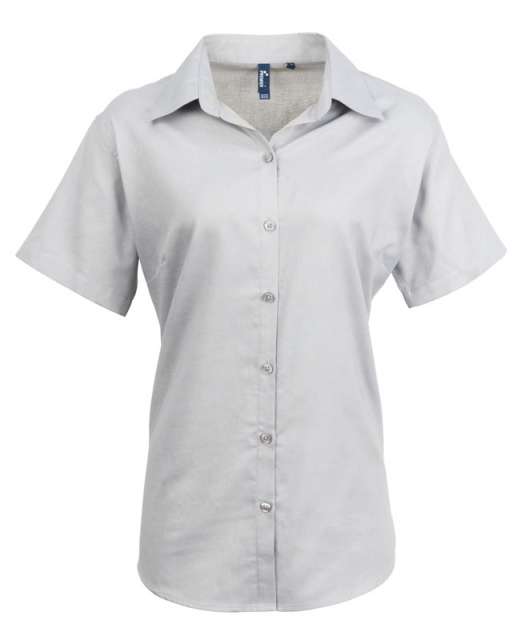 Premier Women's Short Sleeve Signature Oxford Blouse - šedá