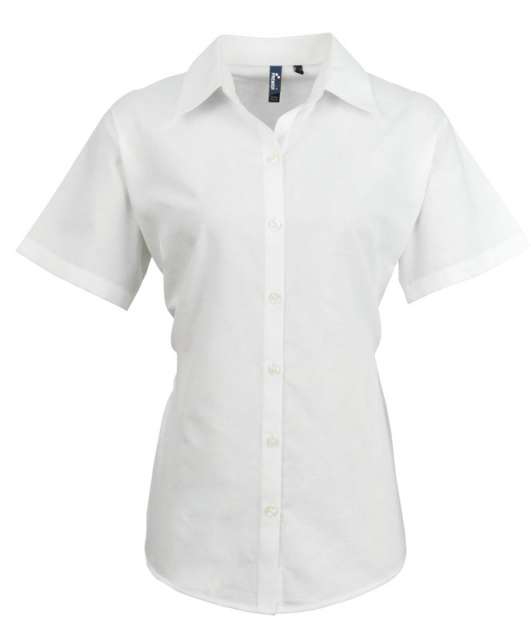 Premier Women's Short Sleeve Signature Oxford Blouse - Weiß 
