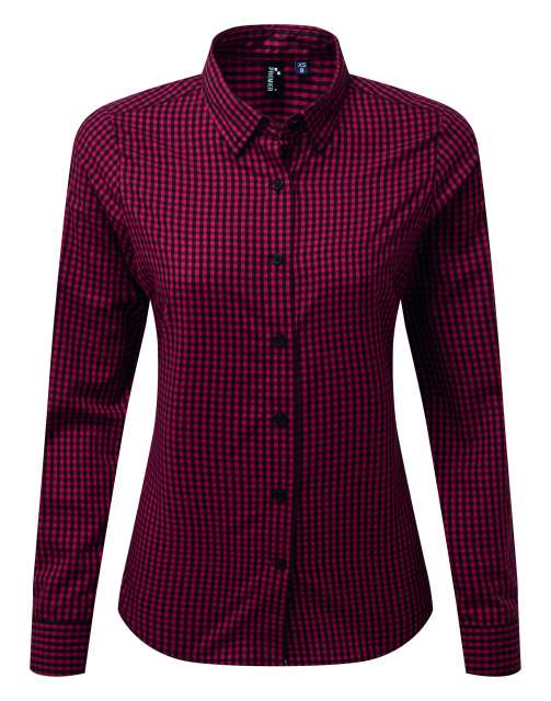 Premier 'maxton' Check Women's Long Sleeve Shirt - čierna