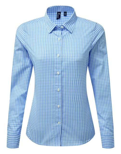 Premier 'maxton' Check Women's Long Sleeve Shirt - modrá