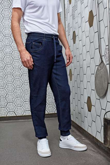 Premier 'artisan' Chef's Jogging Trousers - blue