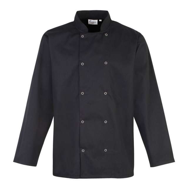 Premier Chef's Long Sleeve Stud Jacket - Premier Chef's Long Sleeve Stud Jacket - Black