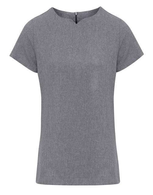 Premier ‘viola' Linen-look Cut Neck Beauty Tunic - grey