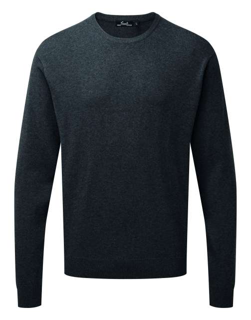 Premier Men's Crew Neck Cotton Rich Knitted Sweater - Premier Men's Crew Neck Cotton Rich Knitted Sweater - 