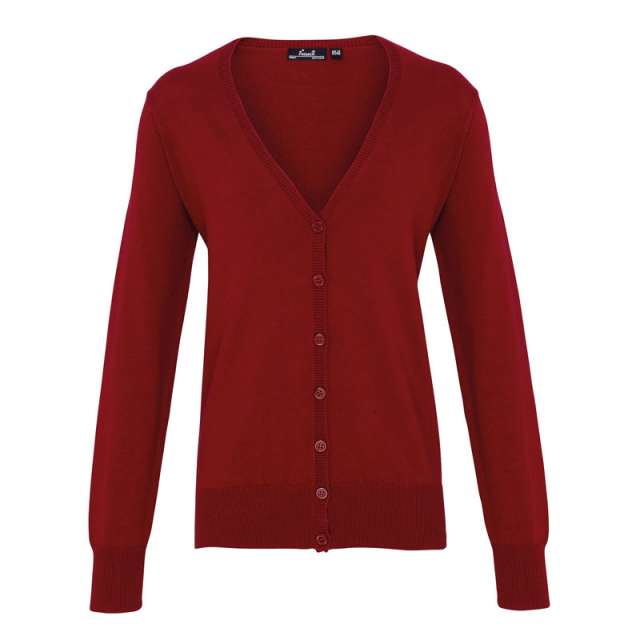 Premier Women's Button-through Knitted Cardigan - Premier Women's Button-through Knitted Cardigan - Maroon