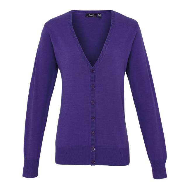 Premier Women's Button-through Knitted Cardigan - violet