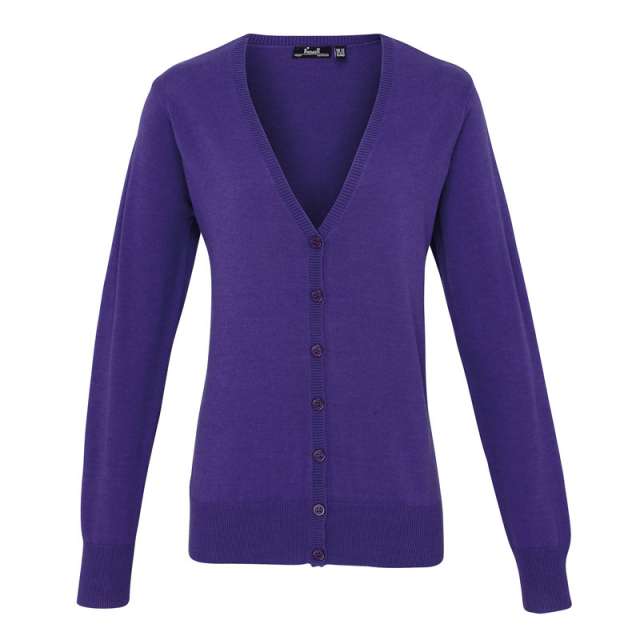 Premier Women's Button-through Knitted Cardigan - fialová