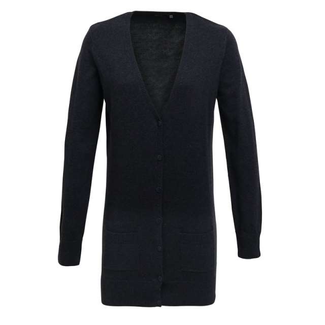 Premier Women's Long Length Knitted Cardigan - šedá