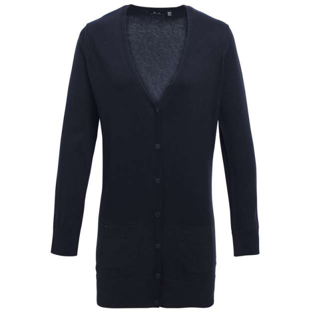 Premier Women's Long Length Knitted Cardigan - Premier Women's Long Length Knitted Cardigan - Navy