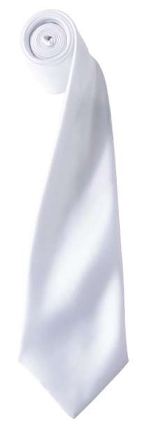 Premier 'colours Collection' Satin Tie - bílá