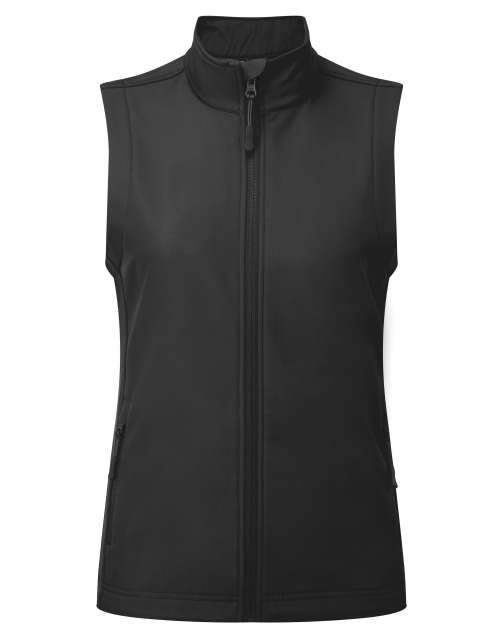 Premier Women’s Windchecker® Printable & Recycled Softshell Gilet - schwarz