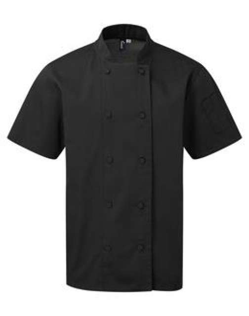 Premier Chef's Coolchecker® Short Sleeve Jacket - schwarz