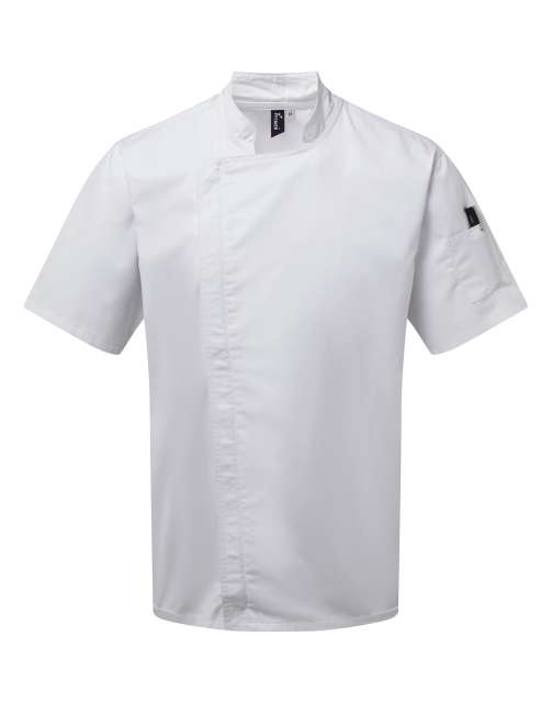 Premier Chef's Zip-close Short Sleeve Jacket - biela