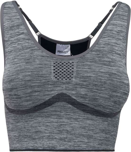 Proact Ladies' Seamless Adjustable Sports Bra - šedá