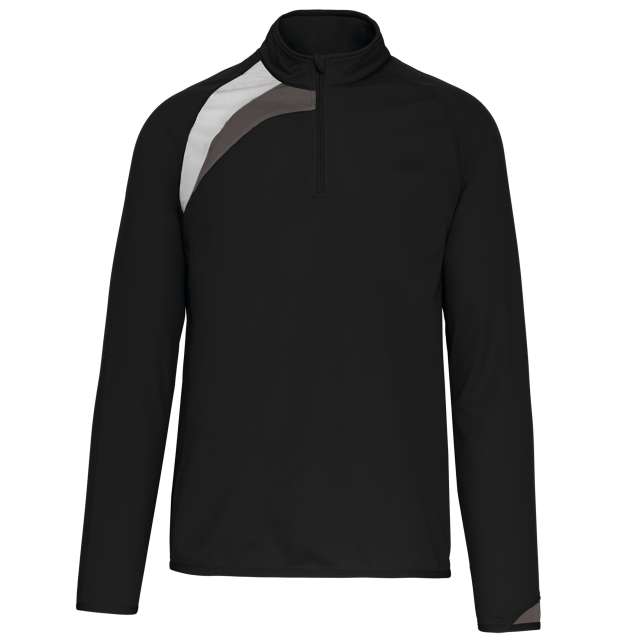 Proact Adults' Zip Neck Training Top - černá