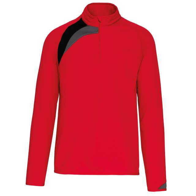 Proact Adults' Zip Neck Training Top - Rot