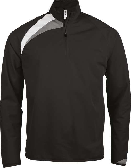 Proact Kids' Zip Neck Training Top - schwarz