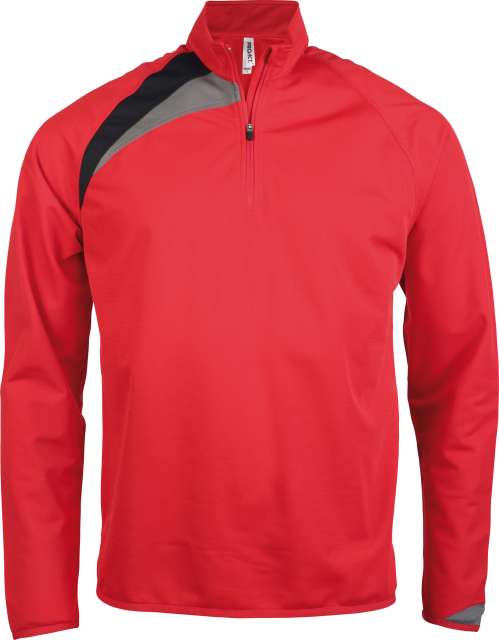 Proact Kids' Zip Neck Training Top - red