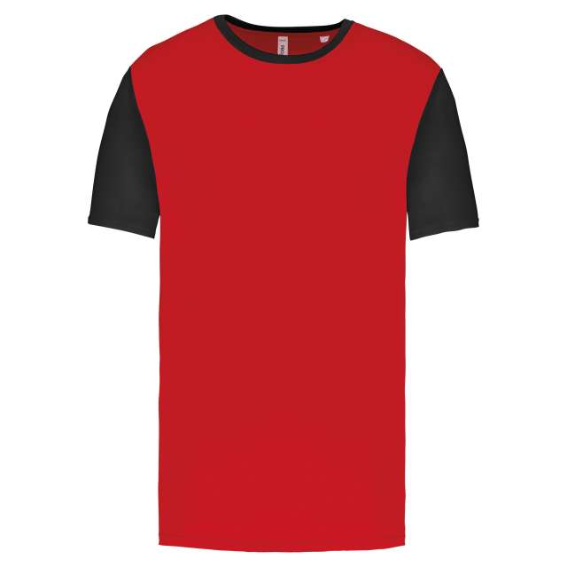 Proact Adults' Bicolour Short-sleeved T-shirt - červená