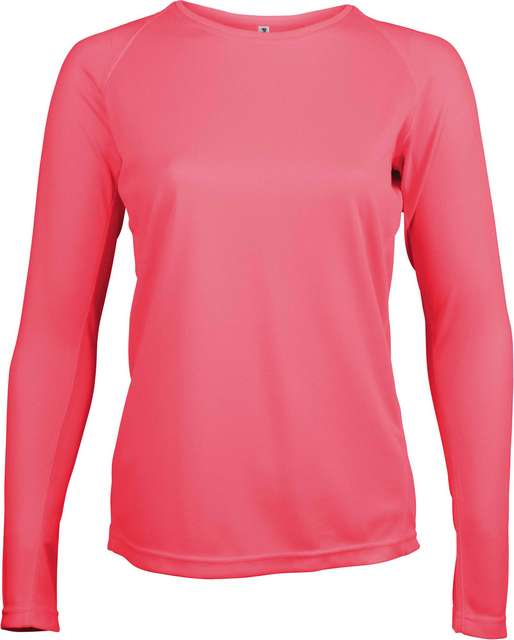 Proact Ladies' Long-sleeved Sports T-shirt - Proact Ladies' Long-sleeved Sports T-shirt - Safety Pink