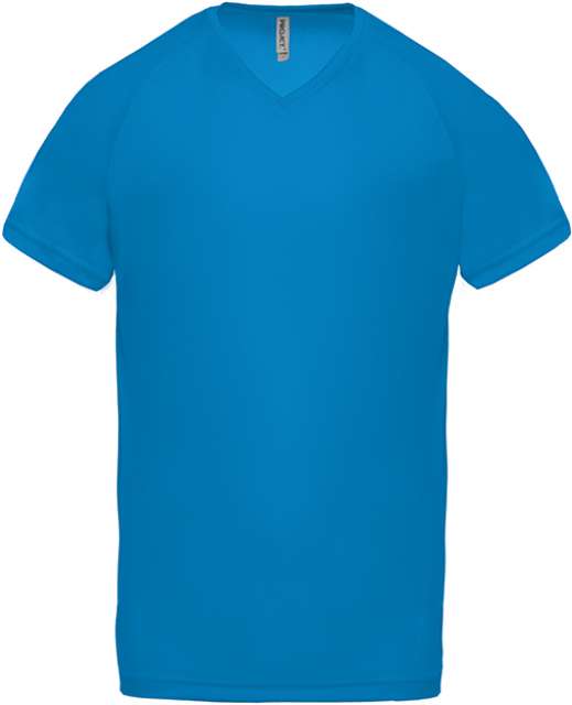Proact Men’s V-neck Short Sleeve Sports T-shirt - modrá