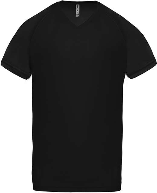 Proact Men’s V-neck Short Sleeve Sports T-shirt - black