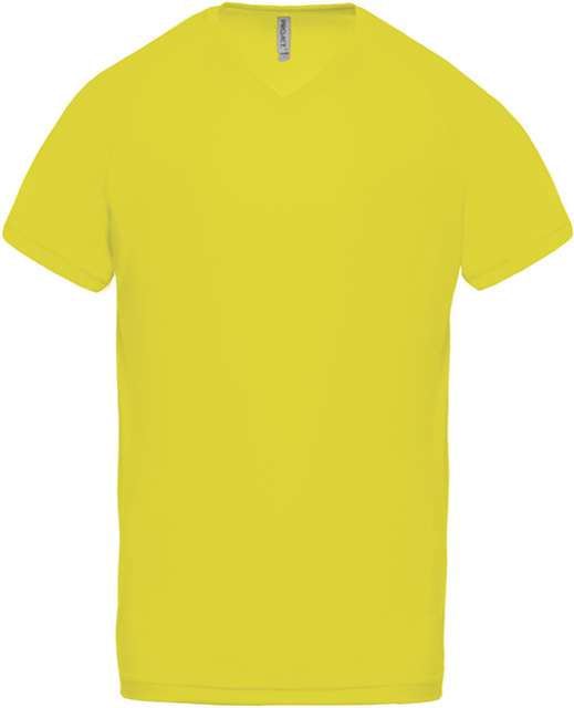 Proact Men’s V-neck Short Sleeve Sports T-shirt - žlutá