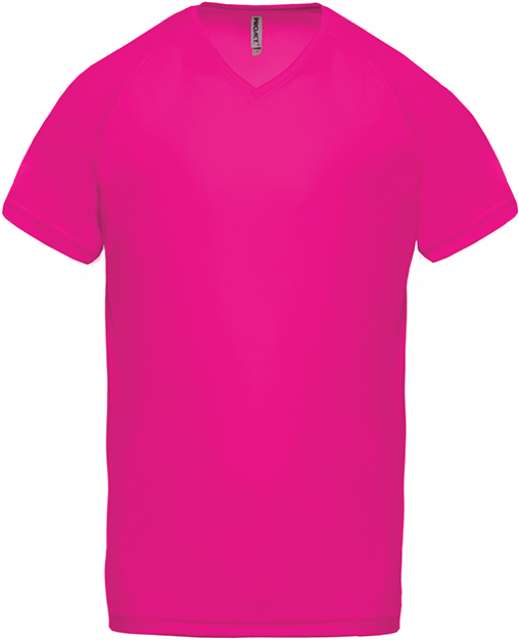 Proact Men’s V-neck Short Sleeve Sports T-shirt - pink