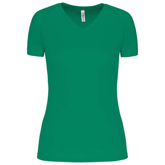 Proact Ladies’ V-neck Short Sleeve Sports T-shirt - green