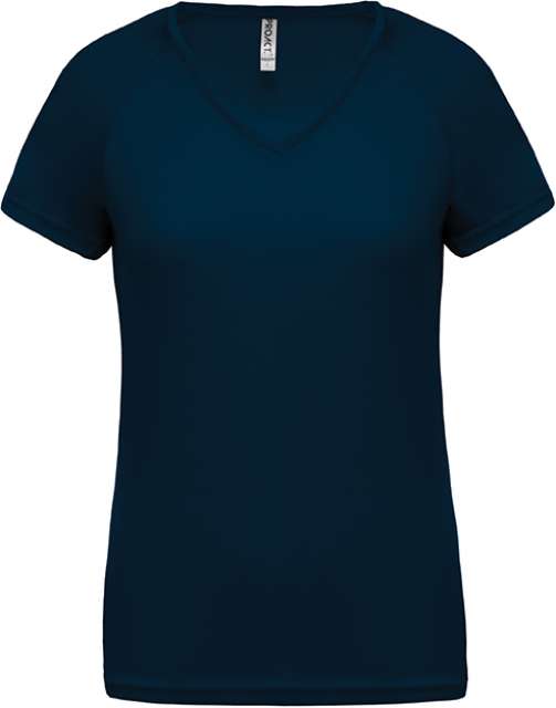 Proact Ladies’ V-neck Short Sleeve Sports T-shirt - Proact Ladies’ V-neck Short Sleeve Sports T-shirt - Navy