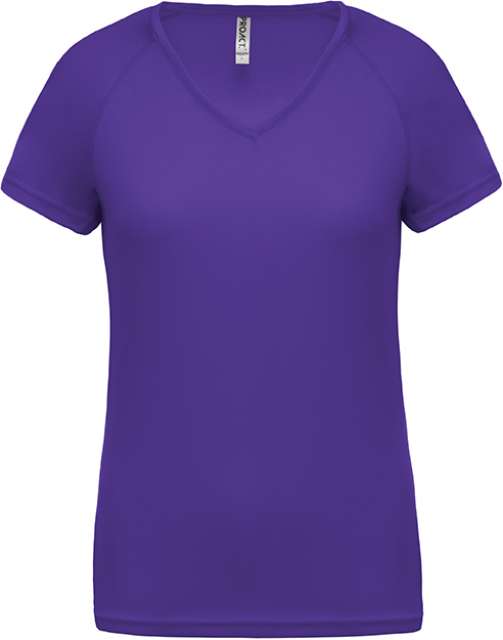 Proact Ladies’ V-neck Short Sleeve Sports T-shirt - fialová