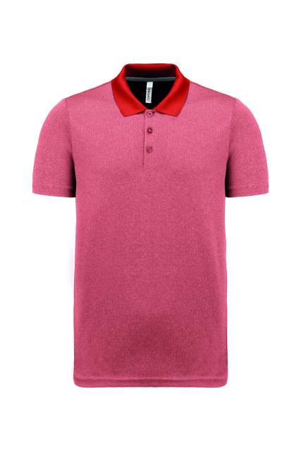Proact Adult Short-sleeved Marl Polo Shirt - Proact Adult Short-sleeved Marl Polo Shirt - Coral Silk