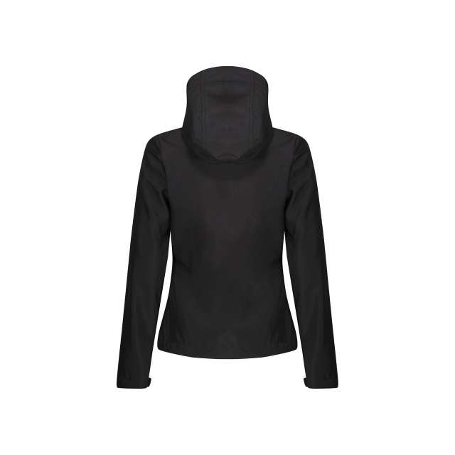 Regatta Women's Venturer 3 Layer Hooded Printable Softshell Jacket - čierna