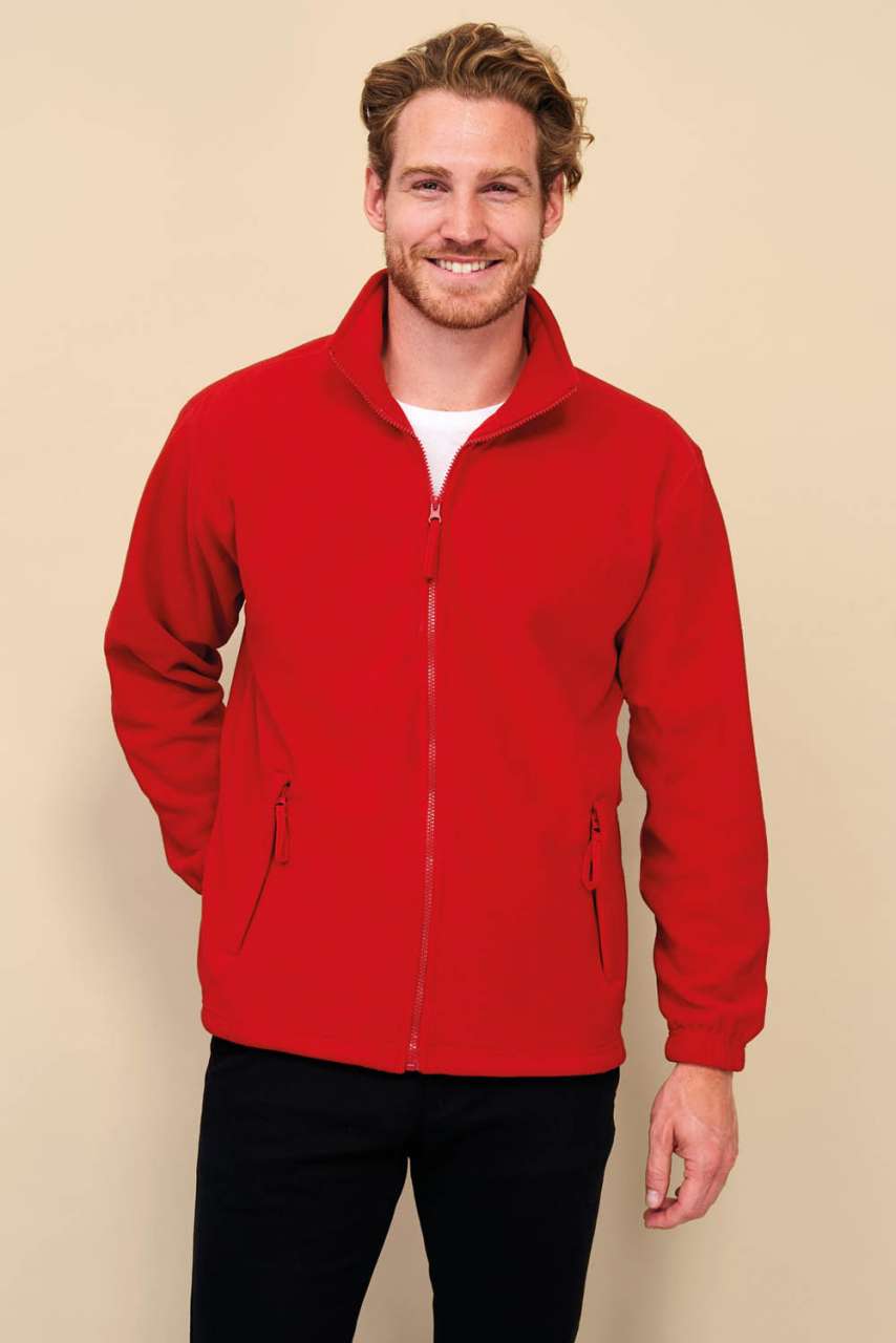 Sol's North Men - Zipped Fleece Jacket - Weiß 