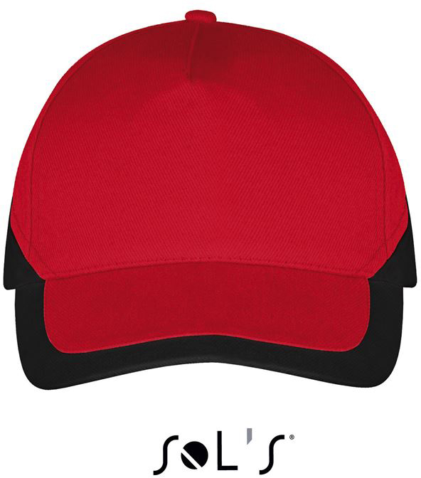 Sol's Booster - 5 Panel Contrasted Cap - červená