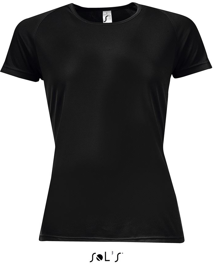 Sol's Sporty Women - Raglan-sleeved T-shirt - Sol's Sporty Women - Raglan-sleeved T-shirt - Black