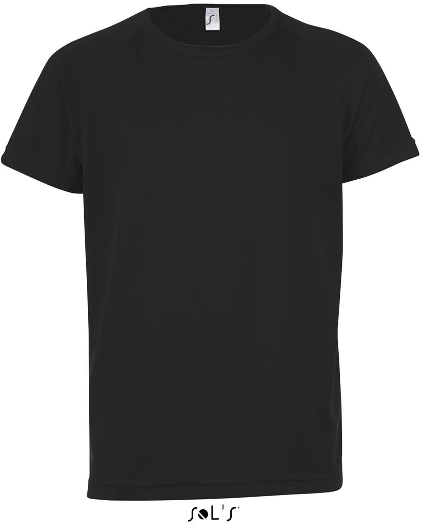 Sol's Sporty Kids - Raglan-sleeved T-shirt - čierna
