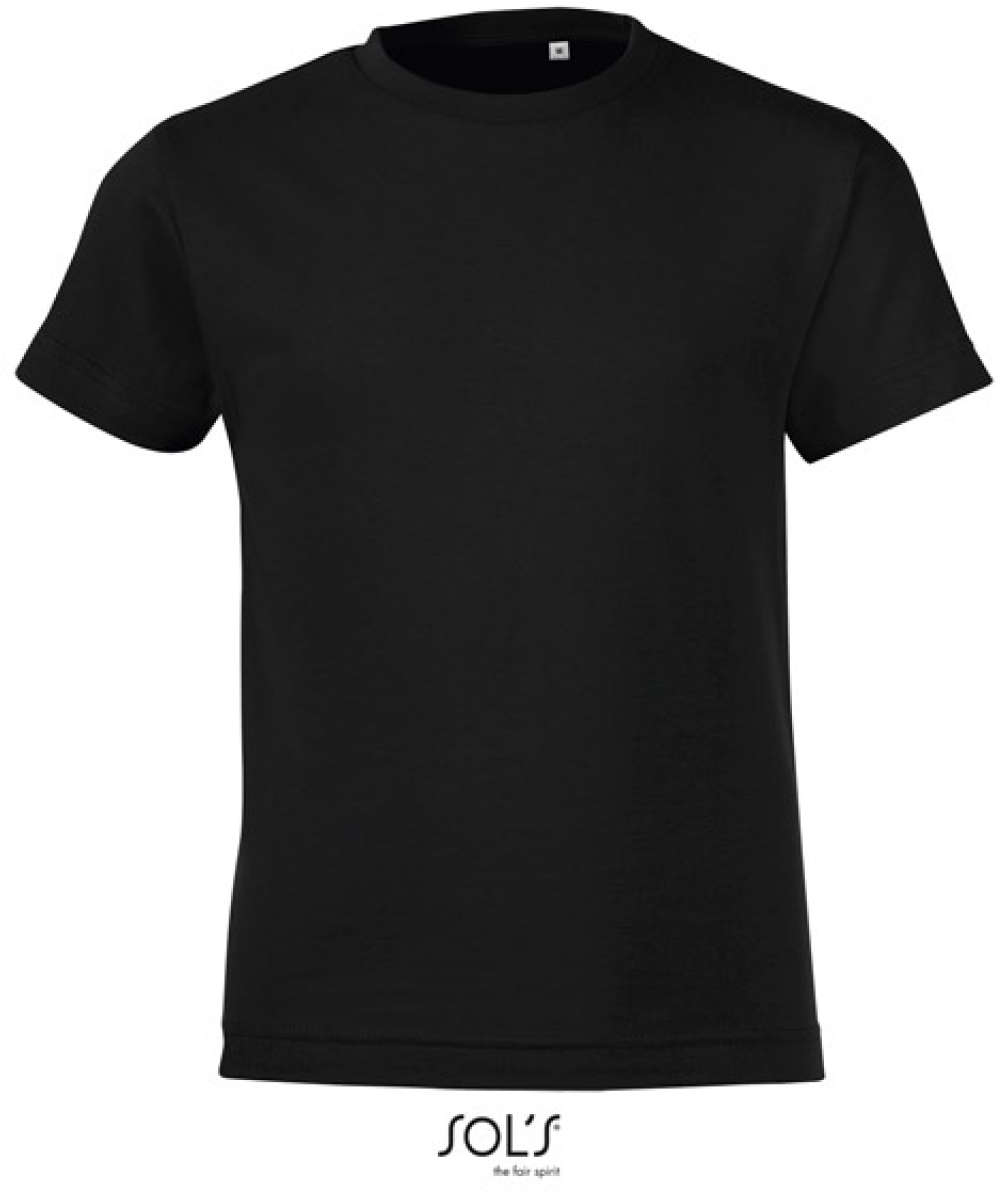 Sol's Regent Fit Kids - Round Neck T-shirt - černá