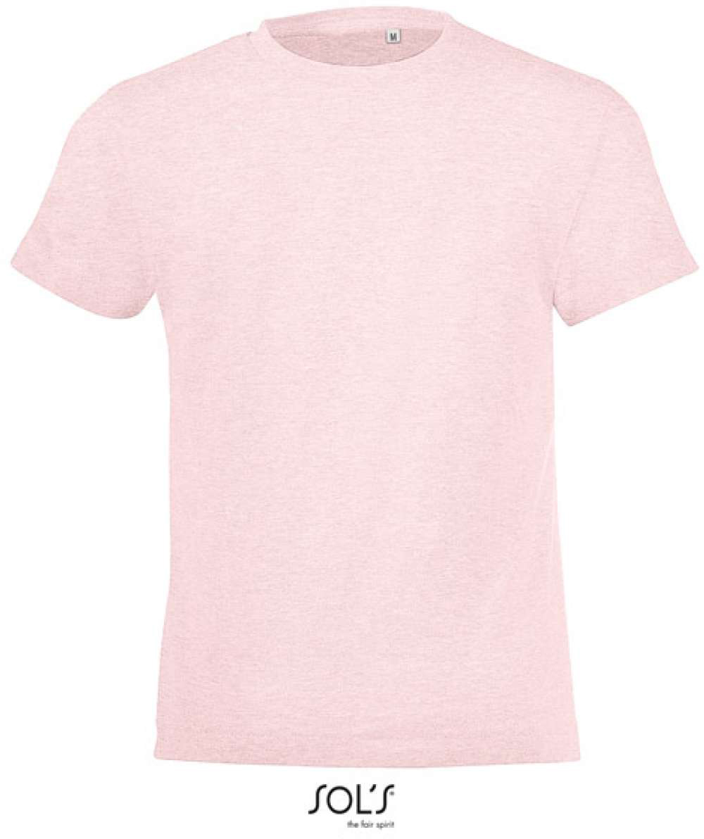 Sol's Regent Fit Kids - Round Neck T-shirt - růžová